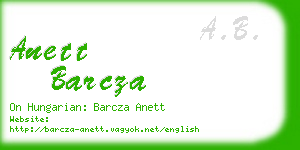 anett barcza business card